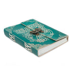 Leather Green Peace Notebook with Lock – 13x18 cm – view 2