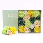 Square Soap Flower Gift Box - Spring Yellow & Green – view 3