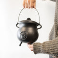 Extra Large Cast Iron Cauldron with Pentagram 23x18cm