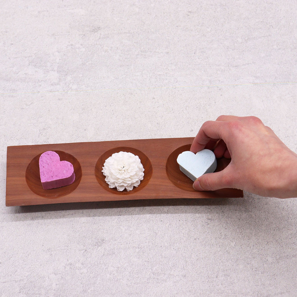 Three Bay Mahogany-Style Soap Dish