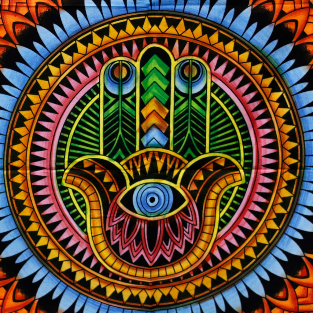 Handbrushed Cotton Wall Hanging - Hamsa – view 3