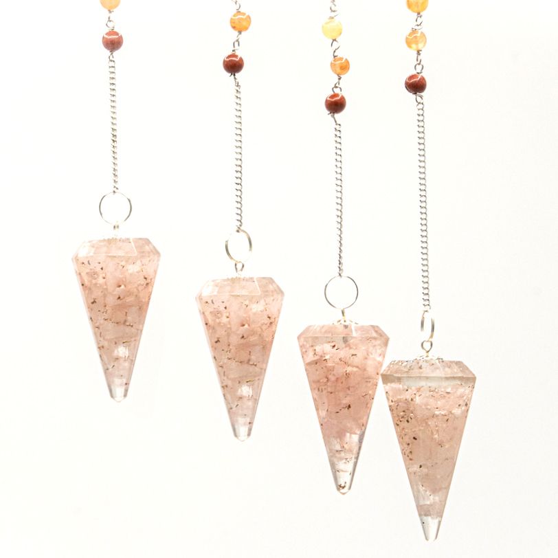 Orgonite Pendulum with Rose Quartz Chip – view 3