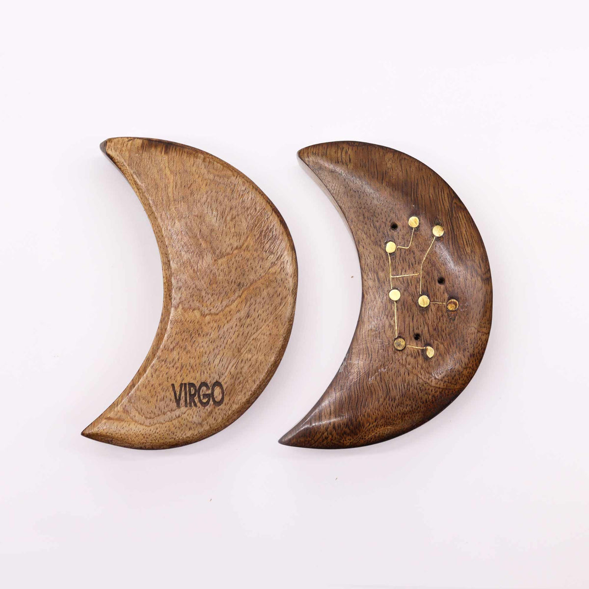 Moon Zodiac Sign Incense Burner, Engraved Brass – view 5