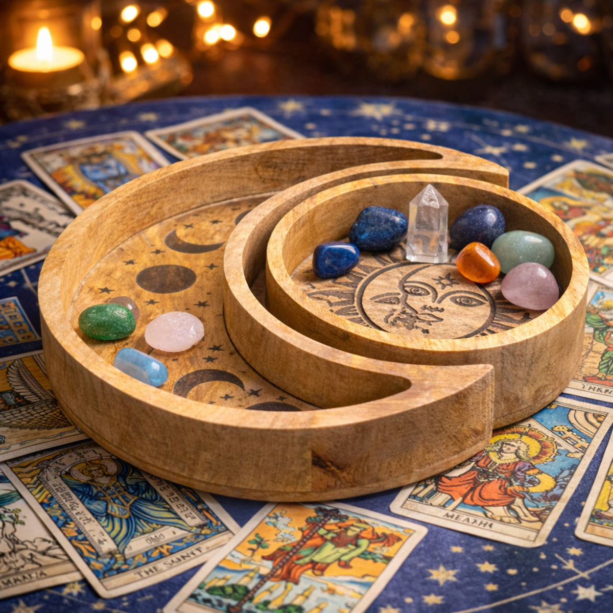Moon and Sun Round Tray Set of 2 – view 4