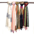 Indian Boho Scarf - Random Greens, 70x180cm