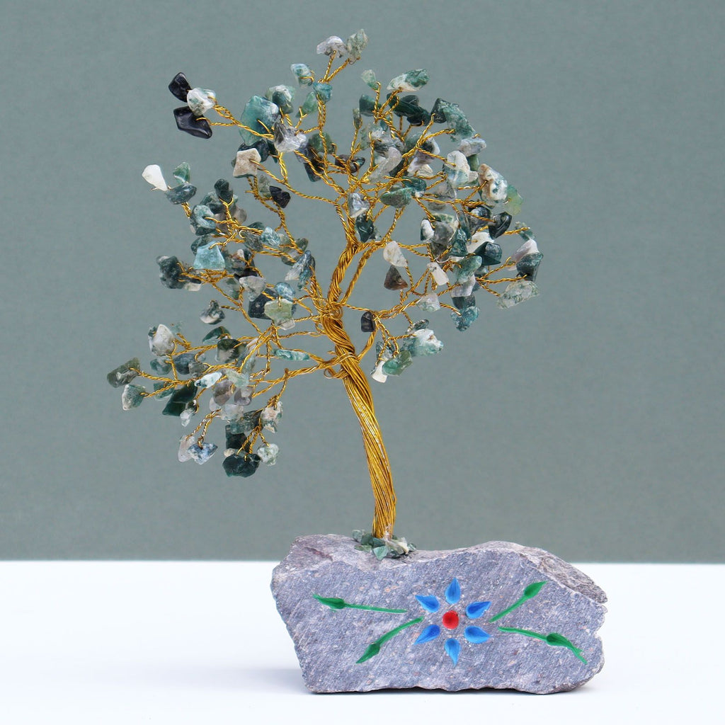 Moss Agate Gemstone Tree - 160 Stones - 20.5cm – view 2