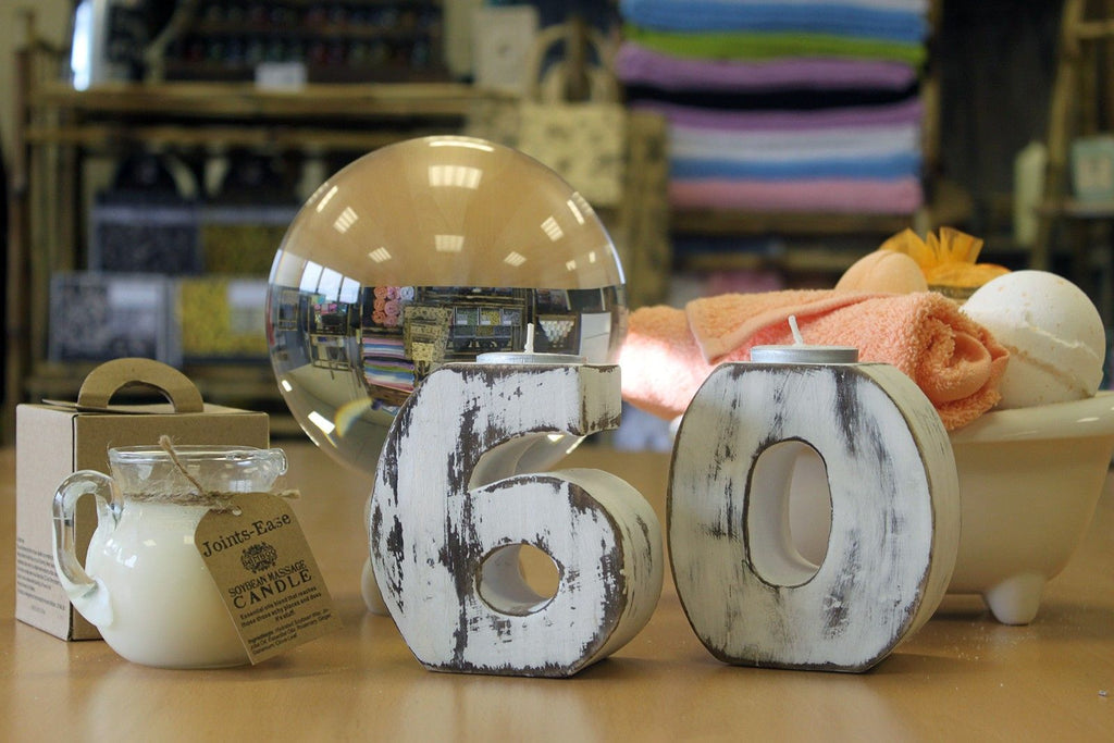 Wooden Number 6 Candle Holder
