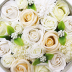 Round Soap Flower Gift Box - Wedding White & Ivory – view 4