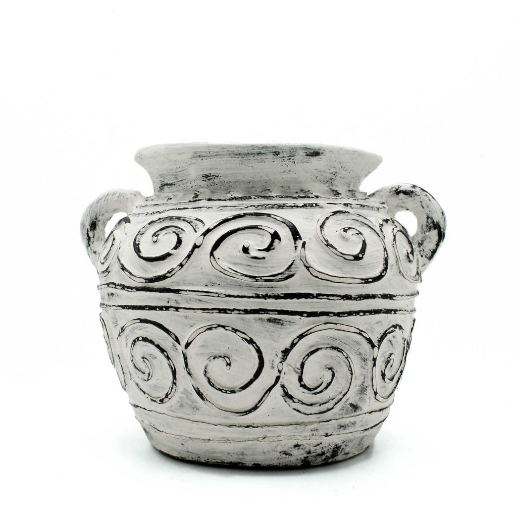 Greek Clay Plant Pot With Handles - Cream 15cm – view 2