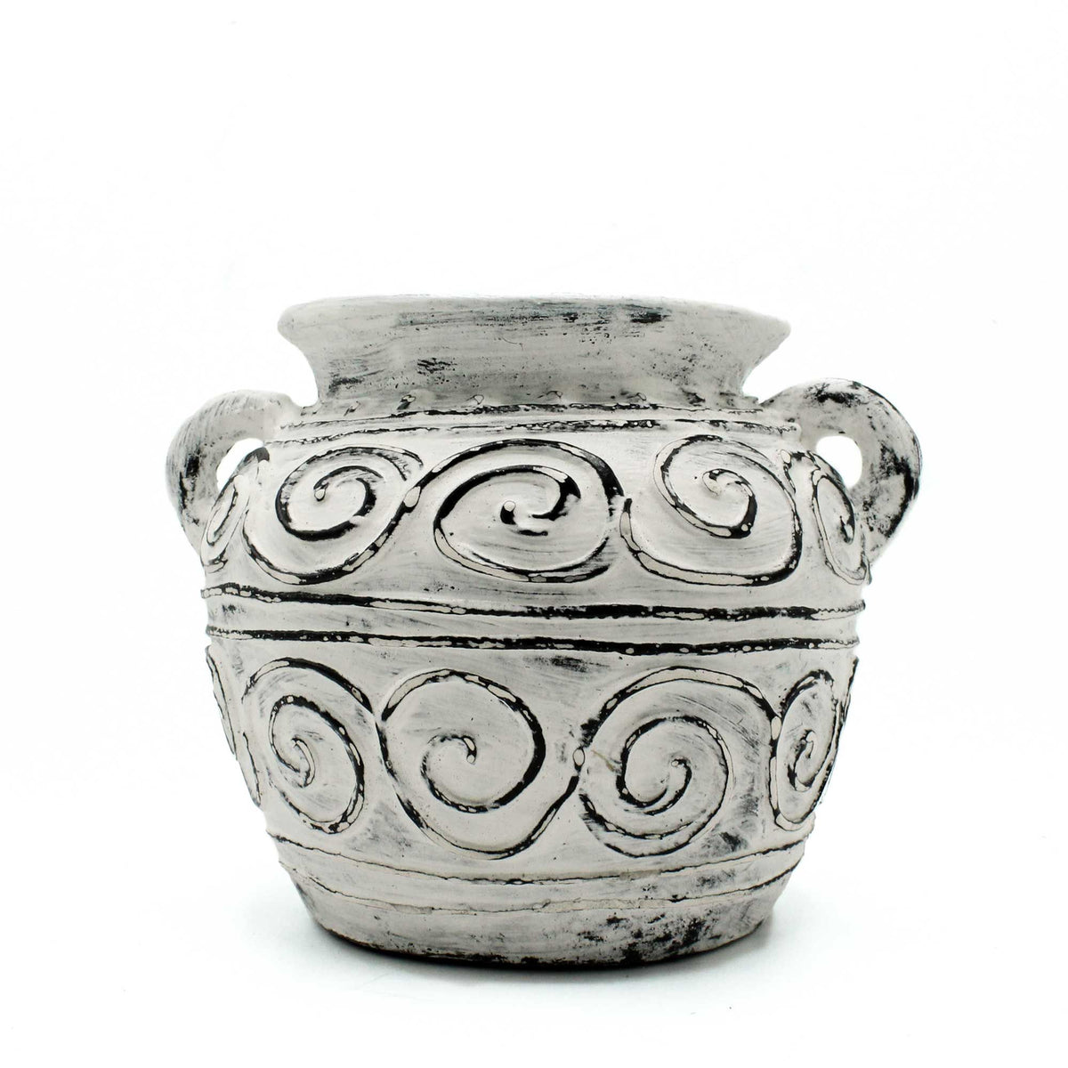 Greek Clay Plant Pot With Handles - Cream 15cm – view 2