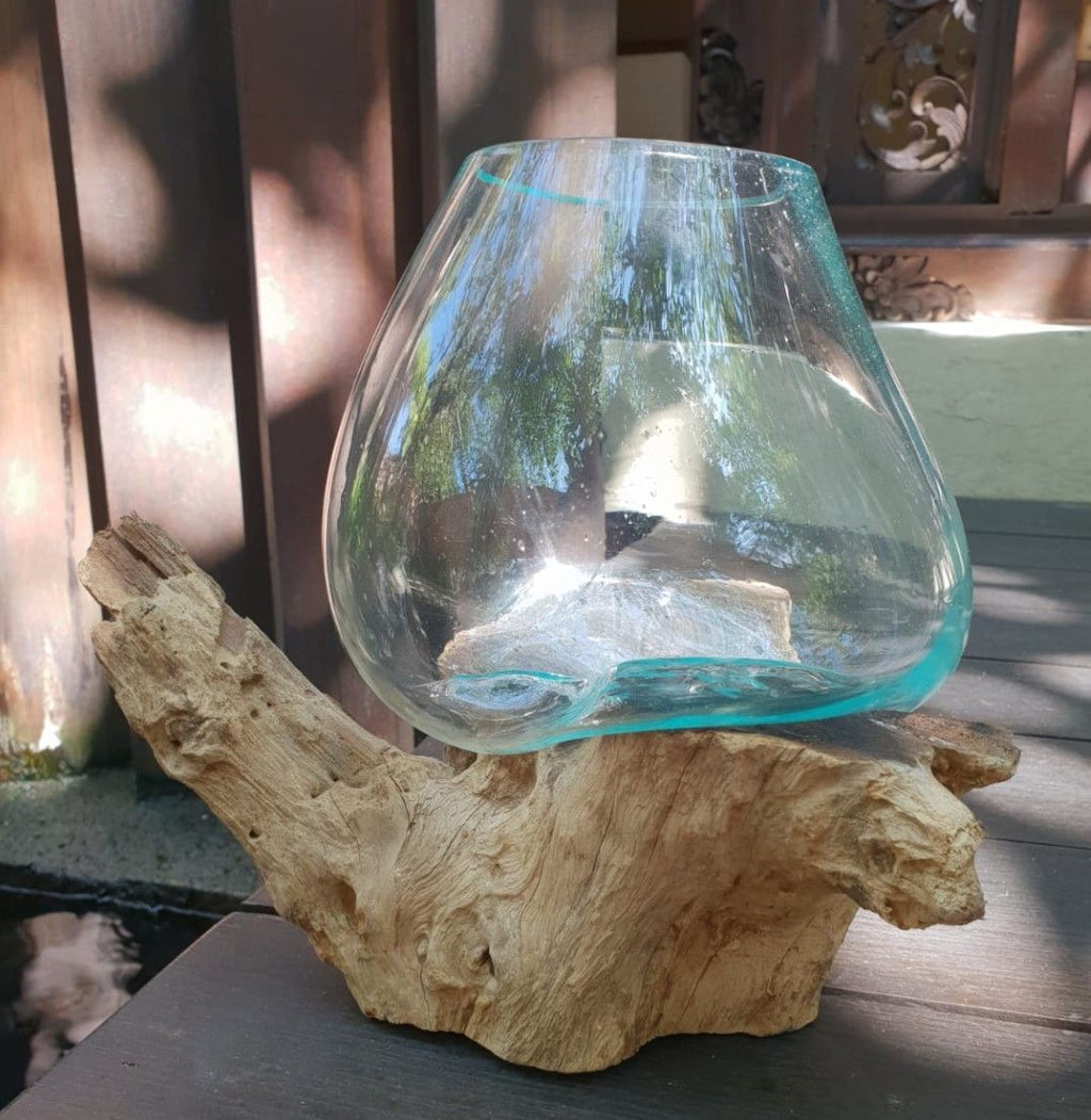 Molten Glass Bowl on Wood - Large – view 5