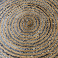 Round Jute and Recycled Denim Rug - 150 cm