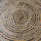 Round Jute and Recycled Denim Rug - 150 cm
