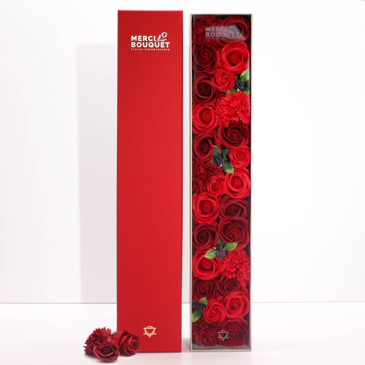 Extra Long Soap Flower Gift Box - Classic Red Roses – view 4