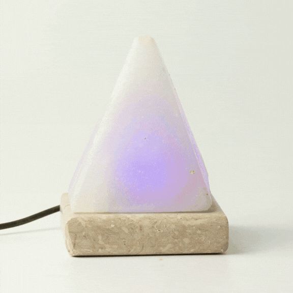USB Pyramid White Salt Lamp, Colour Changing – view 2