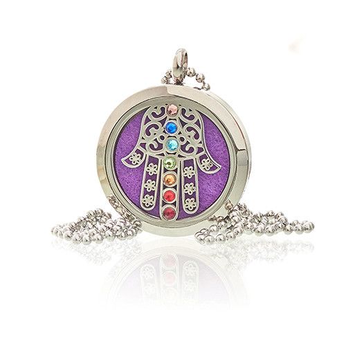 Aromatherapy Diffuser Necklace - Hamsa Chakra 30mm – view 6