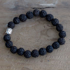 Rudraksha Buddha Bangle Mala - Dark Wood Beads – view 2