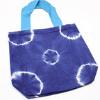 Tie-Dye Cotton Bag 38x42cm - Blue Rings, Blue Handle – view 4