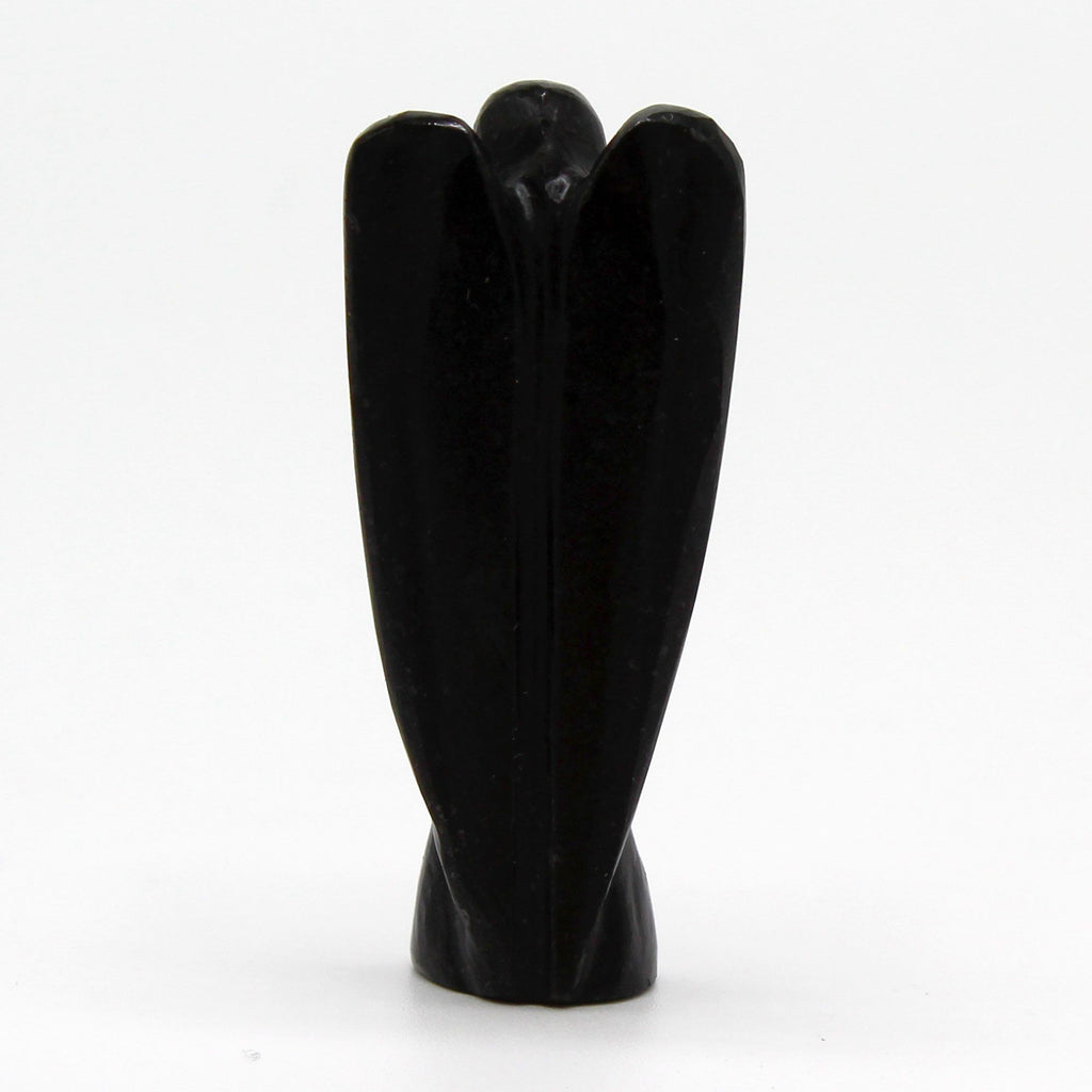 Hand Carved Black Agate Gemstone Angel Figure – view 2