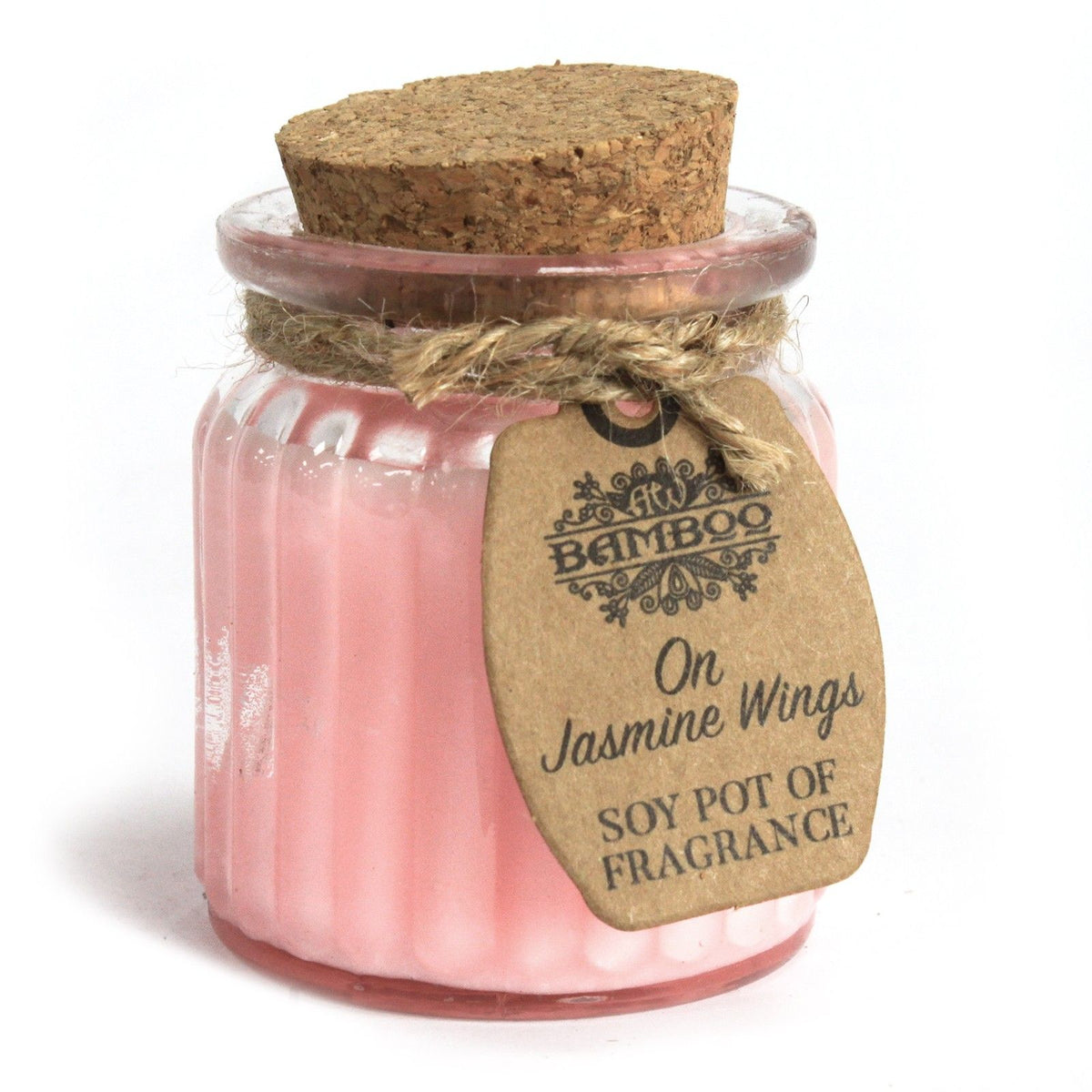 On Jasmine Wings Soy Wax Pot Candle in Glass Jar
