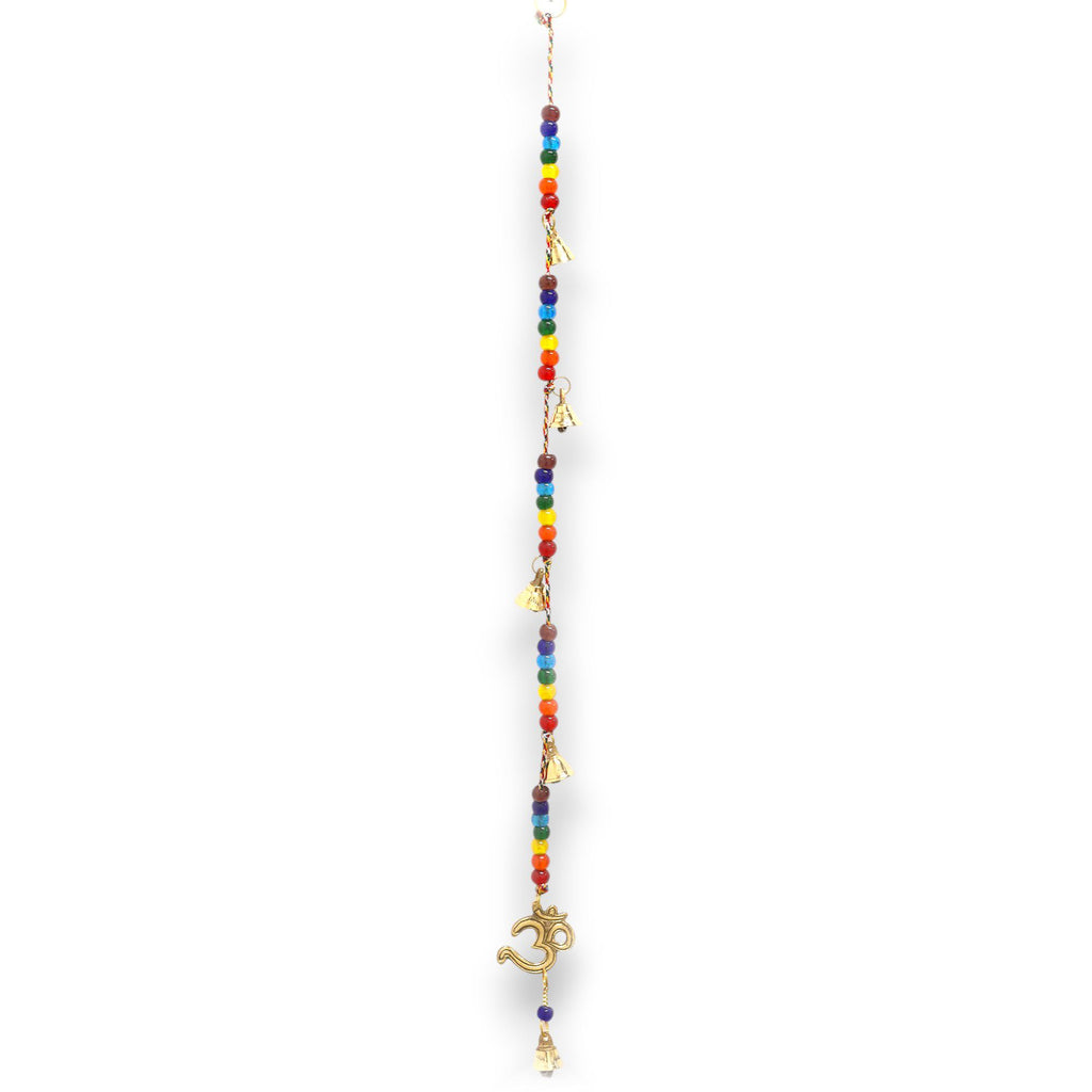 Brass OM Wind Chime with Chakra Beads, 53cm – view 2