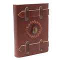 Leather Tigereye Notebook with Belt Strap – 15x10 cm