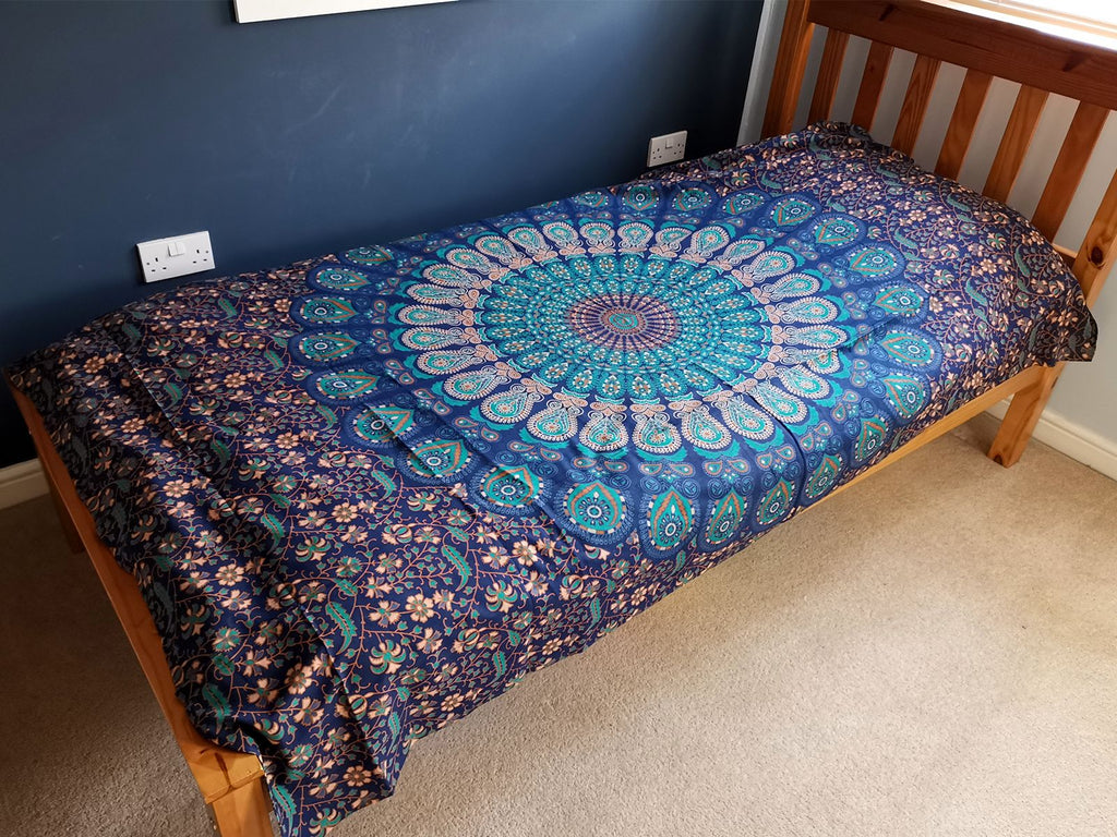 Single Cotton Bedspread & Wall Hanging - Classic Mandala 130x200cm – view 2
