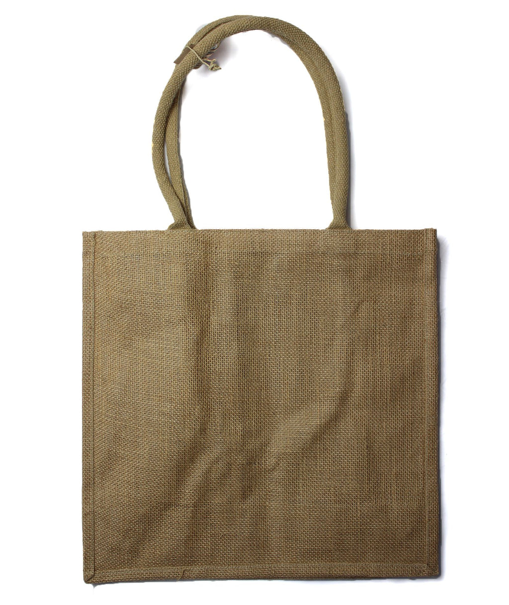 Large Jute Shopping Bag with Bottle Holders