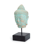 Stillness Buddha Head Statue with Stand – Green Copper Finish – view 4