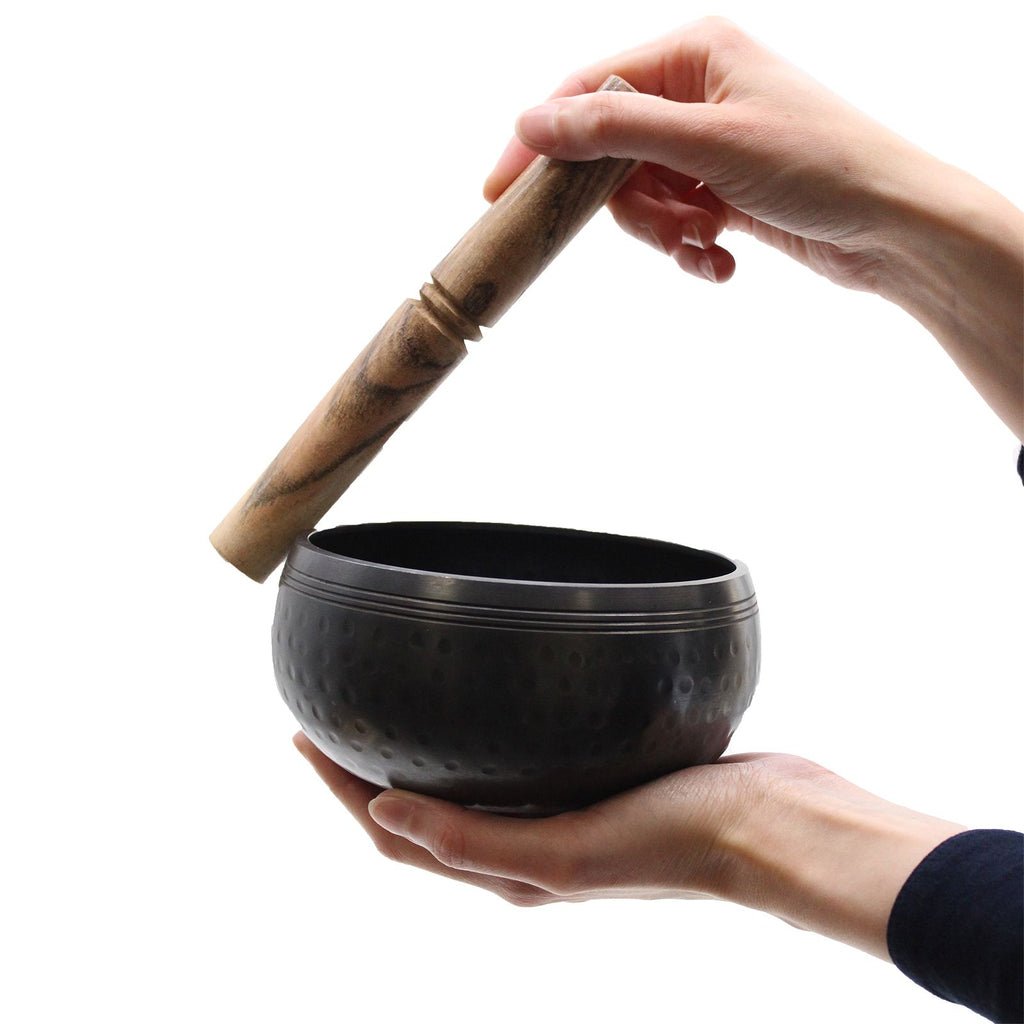 Medium Black Beaten Singing Bowl - 15cm