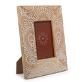 Medium Mango Wood Picture Frame, Buddha, White