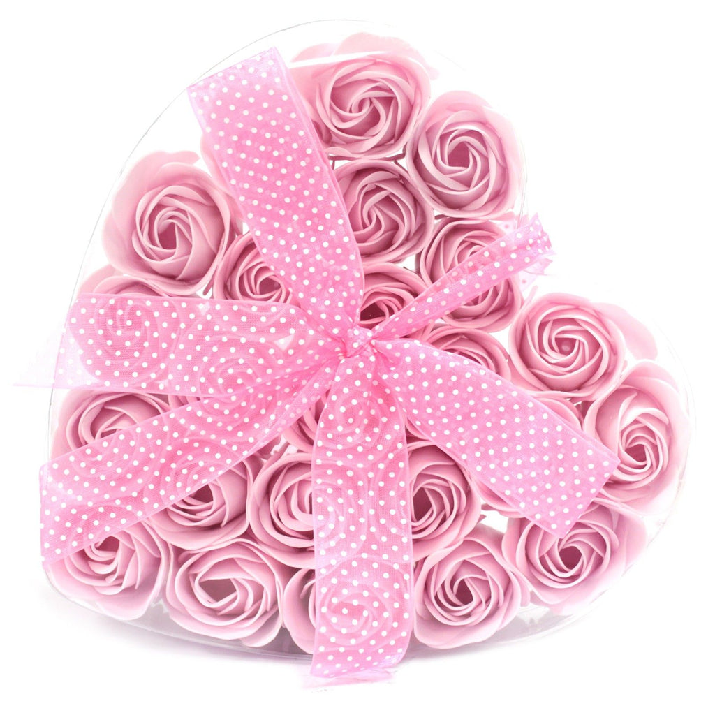 Set of 24 Soap Flower Heart Box - Pink Roses – view 3