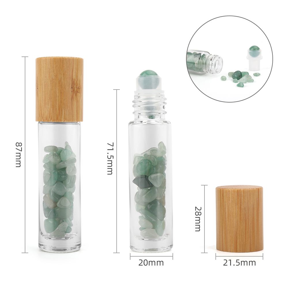Aventurine Roller Bottle with Wooden Cap, 5ml, 8.8cm – view 3