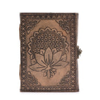 Lotus Mandala Leather Notebook, Antique Grey – 17.5x12.5 cm – view 3