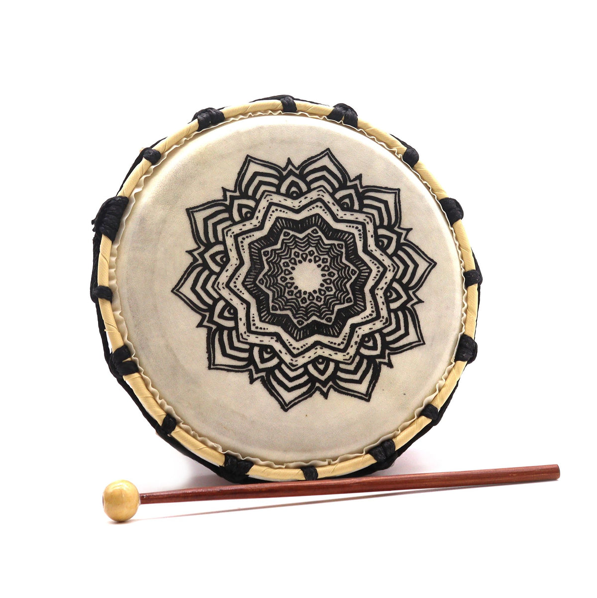 Mandala Shamanic Drum with Beater - 20cm – view 3