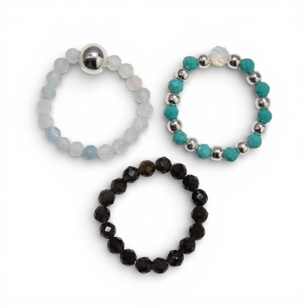 Nymph Gemstone Ring Set - Endless Ocean Aquamarine & Turquoise – view 9