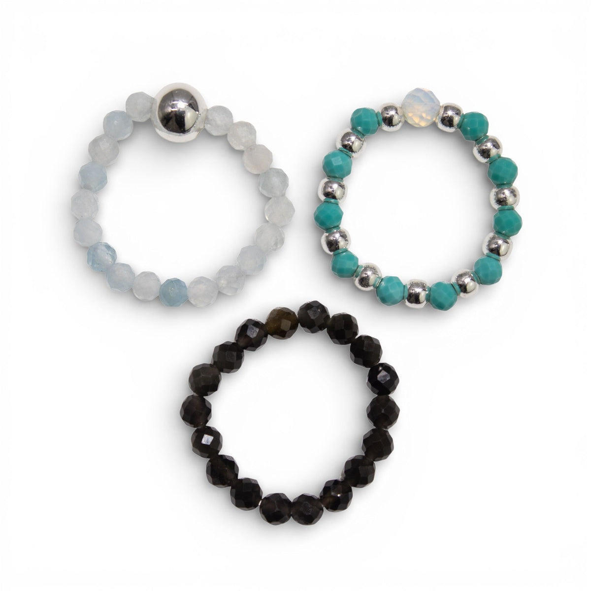 Nymph Gemstone Ring Set - Endless Ocean Aquamarine & Turquoise – view 9