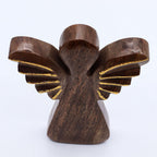Large Mango Wood Angel - Gold Wings, 19cm – view 4