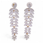 Nymph Pearl Long Drop Vintage Glass Earrings – view 6