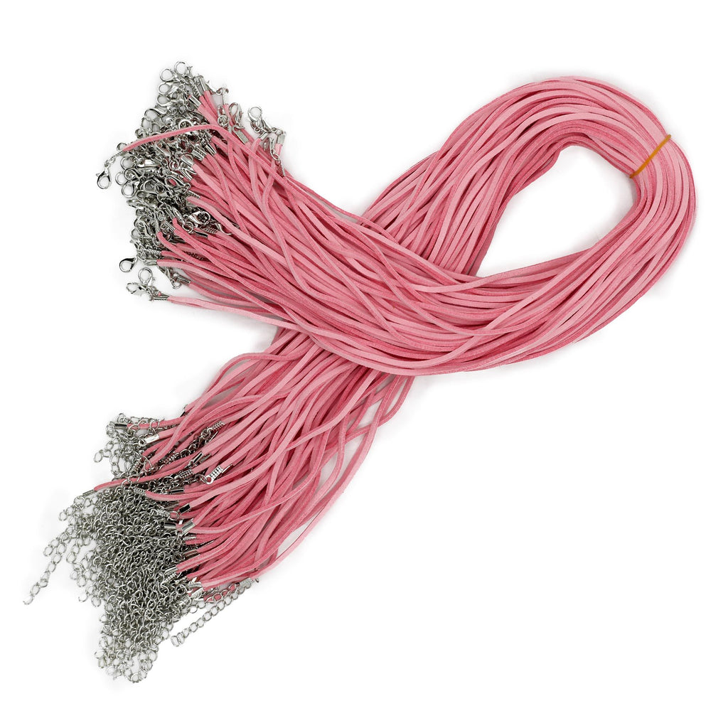 Faux Suede Pendant Cord 2.5mm x 55cm - Pink – view 2