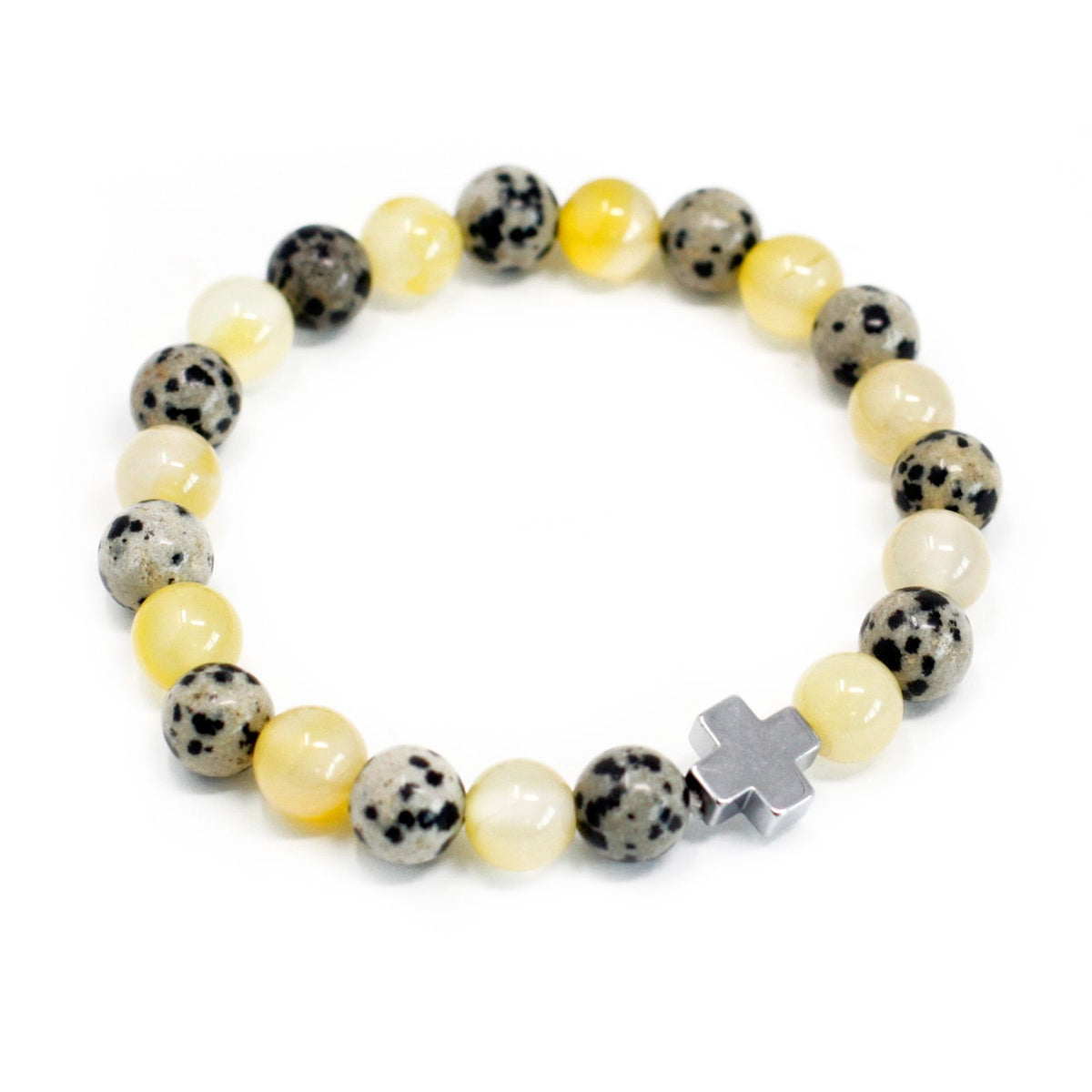 Protection Friendship Bracelet Set - Dalmatian Jasper & Yellow Agate – view 2