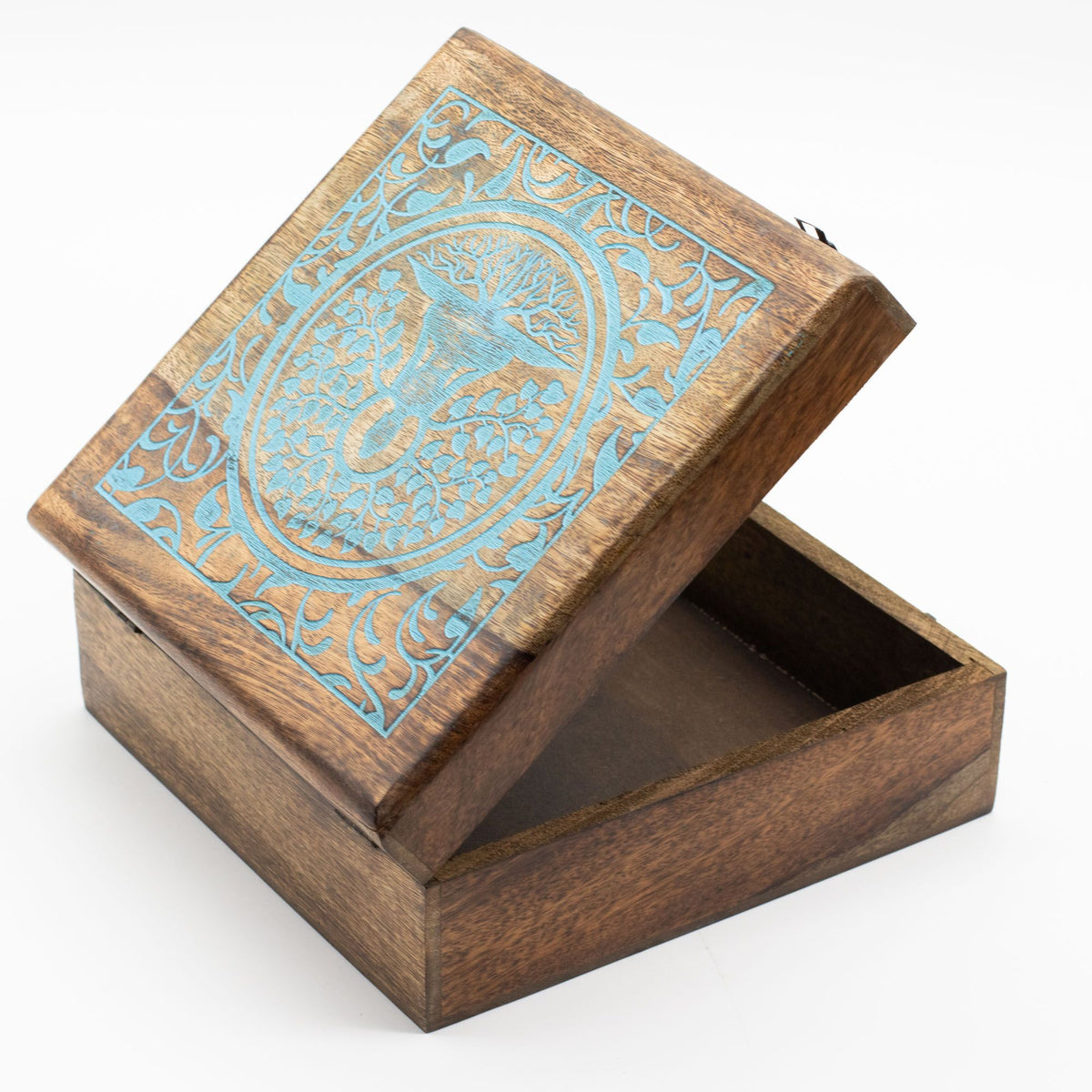 Extra Large Mango Wood Box, Buddha Bodhi Tree – view 5