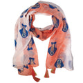 Nomad Sari Aqua Fish Scarf - Coral 180 x 50 cm