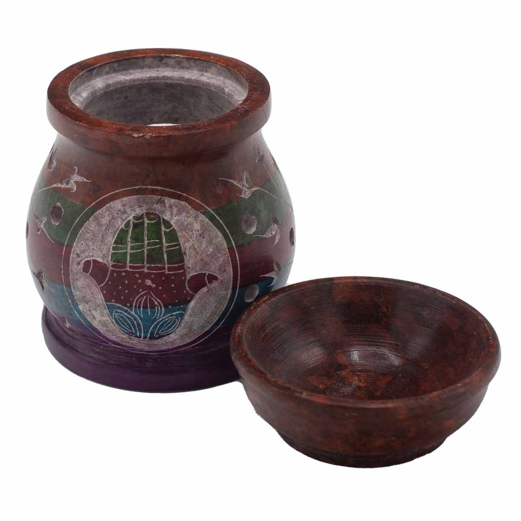 Soapstone Oil Burner 10cm - Hamsa Five Colours – view 4