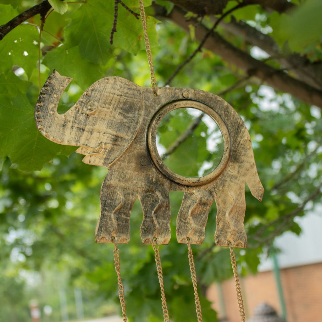 Elephant Mirror Wind Chime - 4 Bells, 24x60cm – view 4