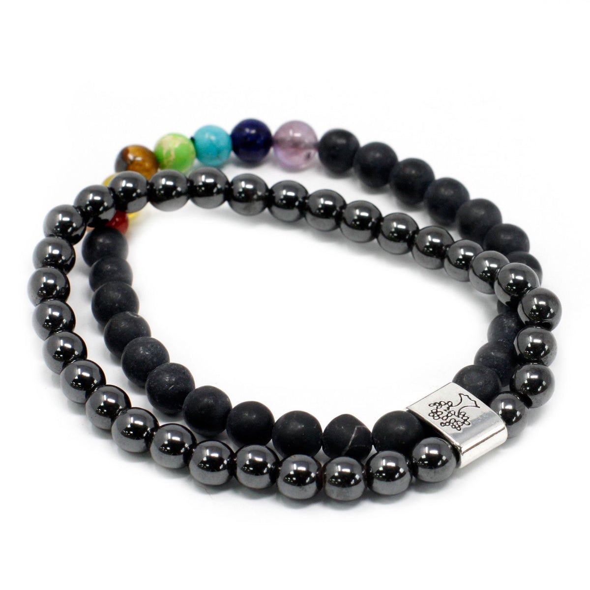 Magnetic Black Stone Chakra Gemstone Bracelet – view 5