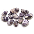 Bag of 12 Chevron Amethyst Tumble Stones - Medium African