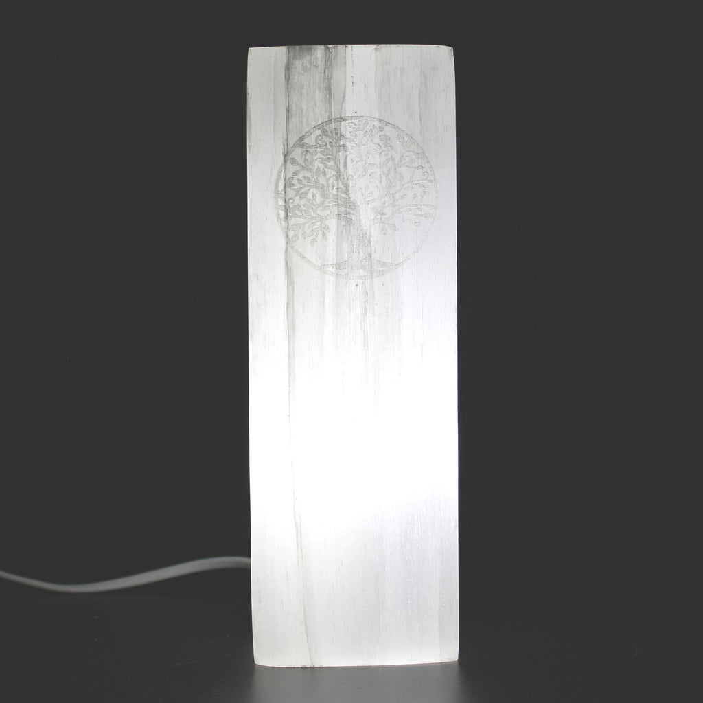 Selenite Block Lamp 25cm - Tree of Life – view 2