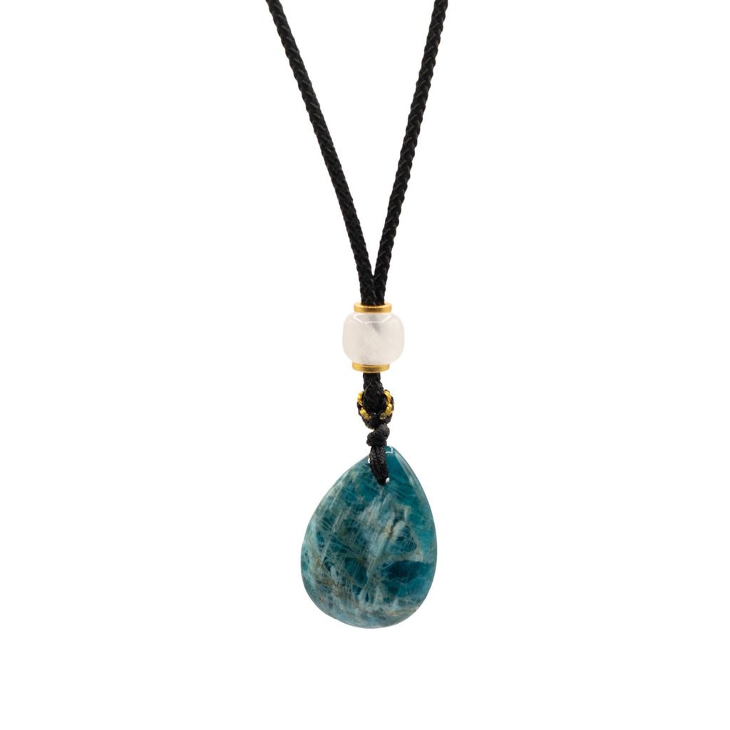 Howlite Teardrop Cord Necklace Pendant – view 2