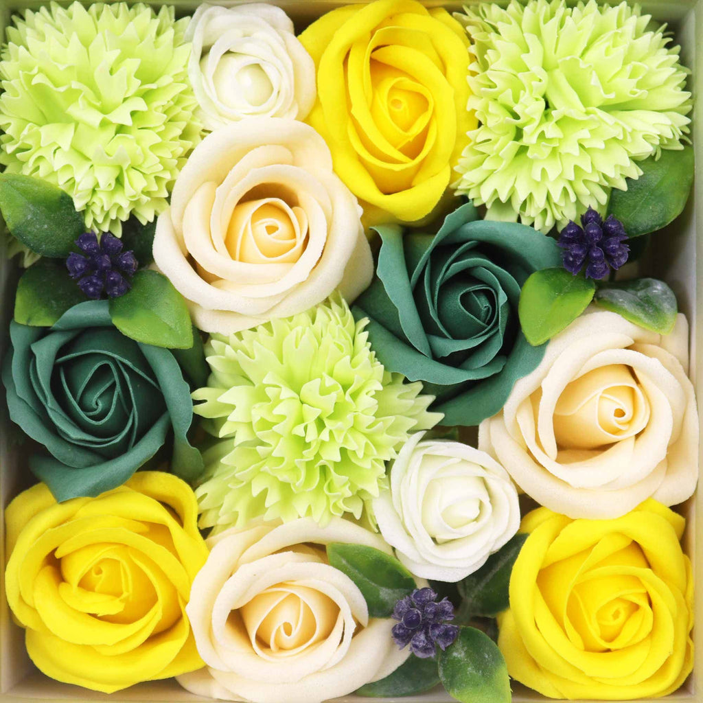 Square Soap Flower Gift Box - Spring Yellow & Green – view 2